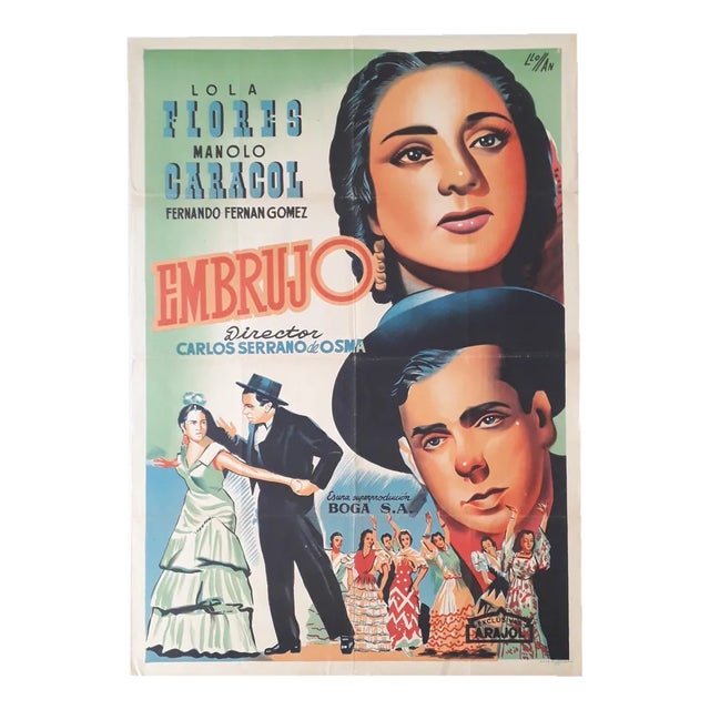Embrujo Lola Flores Spanish Movie Poster, 1950s For Sale