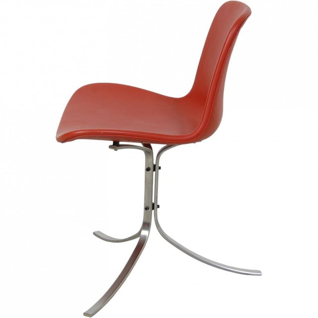 PK9 Chair in Red Aura Leather by Poul Kjærholm, 2020 For Sale - Image 5 of 13
