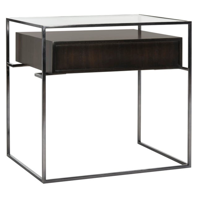 Glass Side Table in Brown For Sale - Image 4 of 10