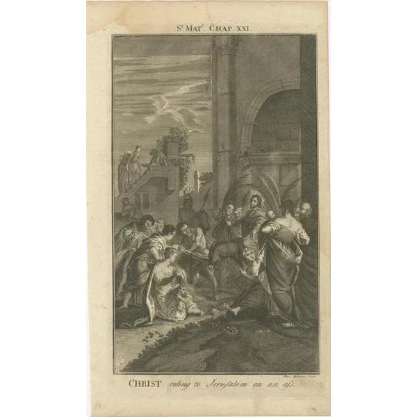 Three Biblical Engravings, 1735, Paper, Set of 3 For Sale - Image 3 of 10