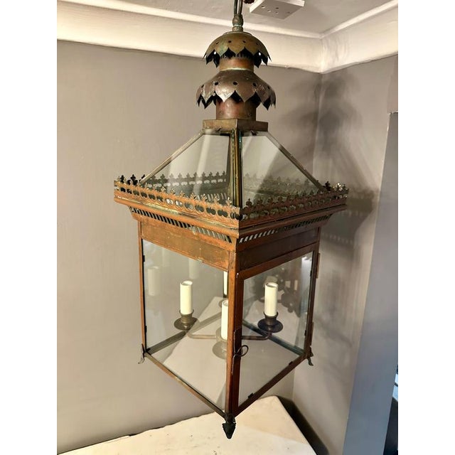 Late 19th Century English Bronze Lantern, 1900s For Sale - Image 11 of 18