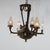 1930s French Empire Bronzed & Ebonized Figural Sphinx 6-Light Chandelier For Sale - Image 10 of 11