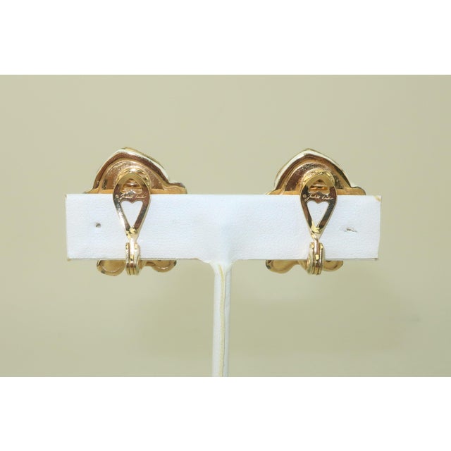 Judith Leiber Late 20th Century Judith Leiber Enamel Frog Earrings With Glass Cabochon Stones, a Pair For Sale - Image 4 of 10
