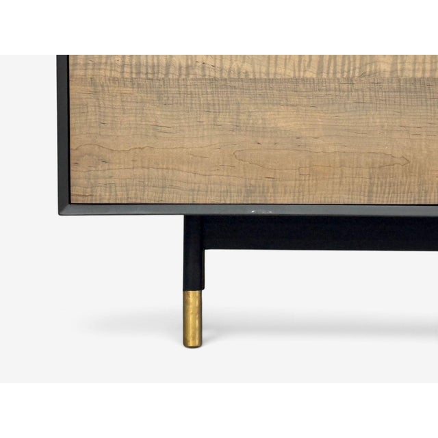 Wood Bddw, Modern Sideboard, Ebonized Wood, Tiger Maple, Bronze, Usa, 2015 For Sale - Image 7 of 12