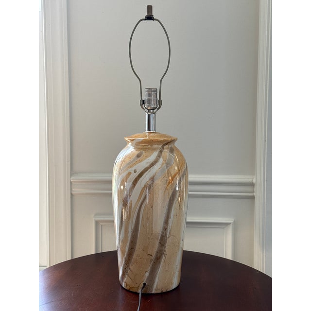 Mid-Century Modern Mid -Century Modern Hand Painted Table Lamps - A Pair For Sale - Image 3 of 15
