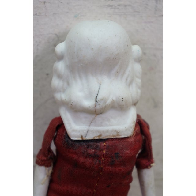 Red Antique Japanese Soft Body Bisque Baby Doll 7" For Sale - Image 8 of 12