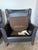 Pair of Thomasville Black Leather Wingback Lounge Chairs For Sale - Image 12 of 17