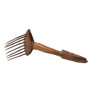 French Primitive Wool Comb, 16th Century For Sale