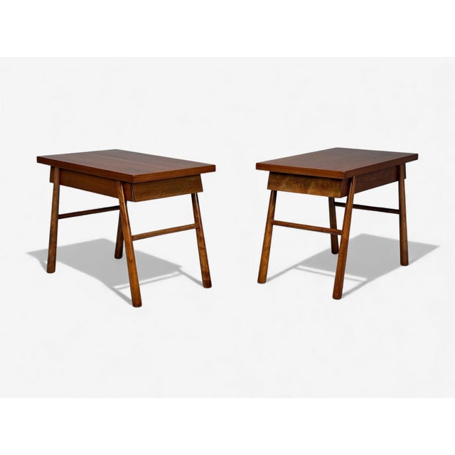 t.h. Robsjohn-Gibbings, American Modern, Mahogany, End Tables, Usa, 1950s For Sale - Image 9 of 13