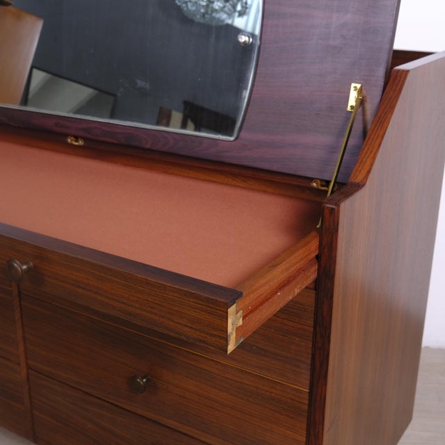 Mid-Century Modern Dressing Table Secretaire with Flip-Up Mirror, 1950s For Sale - Image 9 of 18