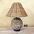 Vintage Natural Rattan Woven Table Lamp With Matching Basket Weave Shade For Sale - Image 4 of 18
