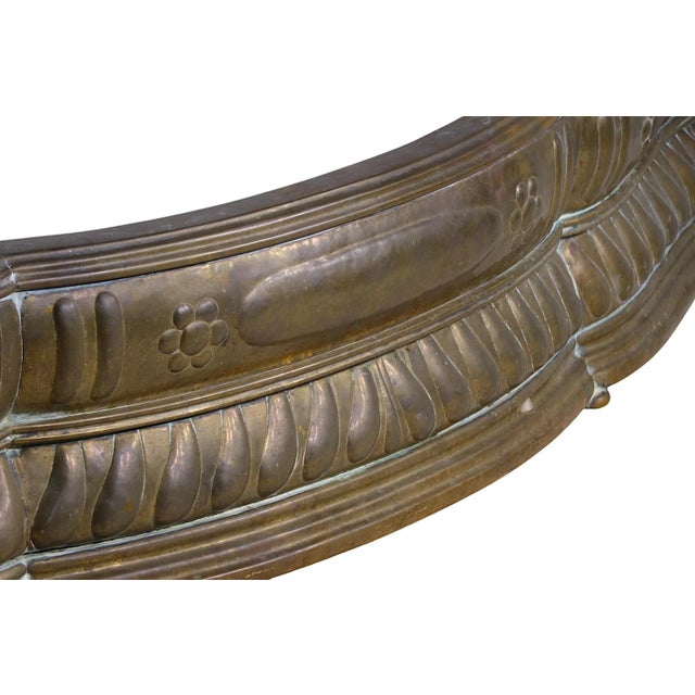 Brass Exceptional Antique 19th Century Brass Fireplace Fender For Sale - Image 8 of 11