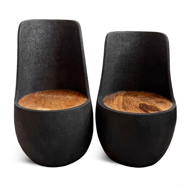 Wood Vintage Organic Modern Coconut Palm Chair For Sale - Image 7 of 8