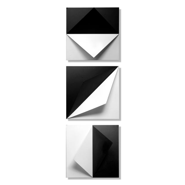 Set of 3, Vintage 3d Metal Wall Sculpture For Sale - Image 4 of 12