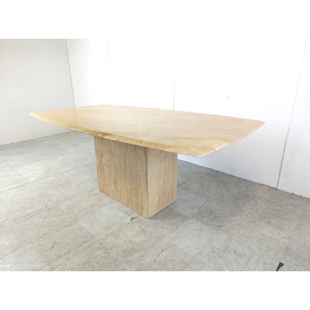 Stone Vintage Travertine Dining Table, 1970s For Sale - Image 7 of 11