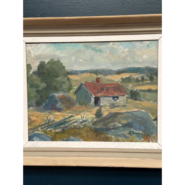 E. Johansson, Landscape, 1950s, Oil on Board, Framed For Sale - Image 4 of 9