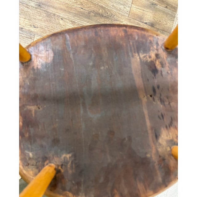 Brown Antique Country Primitive Colonial Birdcage Windsor Handmade Dining Side Chairs For Sale - Image 8 of 11