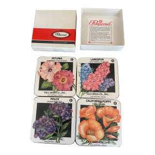 Pimpernel Floral 4 Coasters with Box 5 pcs For Sale