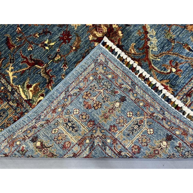 Blue Sultani Chobi Hand-Knotted Natural Dye Wool Rug - 4'11" X 6'10" For Sale - Image 11 of 11