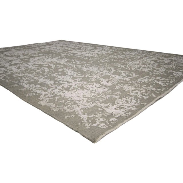 30100 New Vintage-Inspired Transitional Rug, 06'01 x 08'01. This exquisite hand-knotted Modern Erased Damask rug is a...