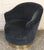 Mid-Century Modern Blue Corduroy Barrel Swivel Chair and Ottoman For Sale - Image 13 of 13