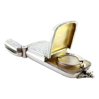 Guilloche Silver Matchbox with Engraved Plant Motifs and Coin Compartment with Hanging Ring For Sale