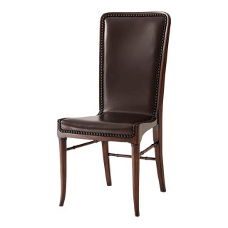 Modern Leather Side Chair For Sale