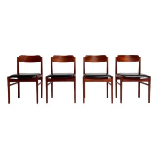 Mid-Century Danish Dining Chairs attributed to Henning Kjærnulf for Korup Stolefabrik, 1960s, Set of 4 For Sale
