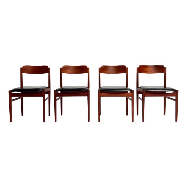 Mid-Century Danish Dining Chairs attributed to Henning Kjærnulf for Korup Stolefabrik, 1960s, Set of 4 For Sale
