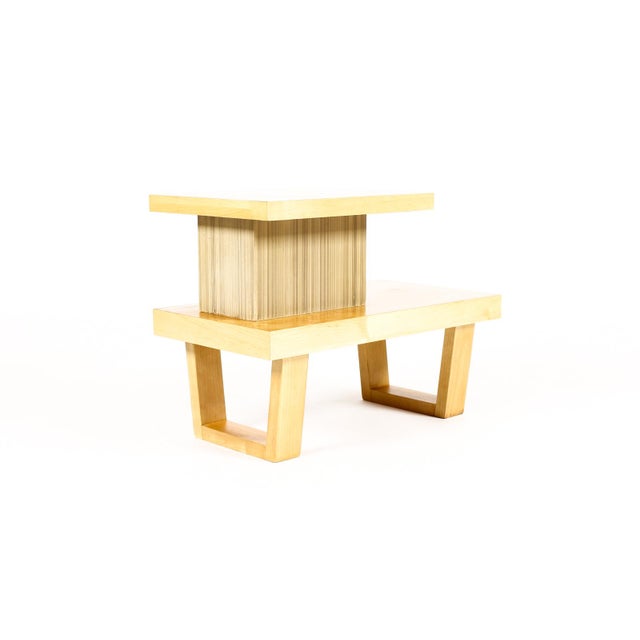 Wood Vintage Mid Century Maple Tiered End Tables Nightstands — Paul Frankl for Barzilay — Pair For Sale - Image 7 of 8