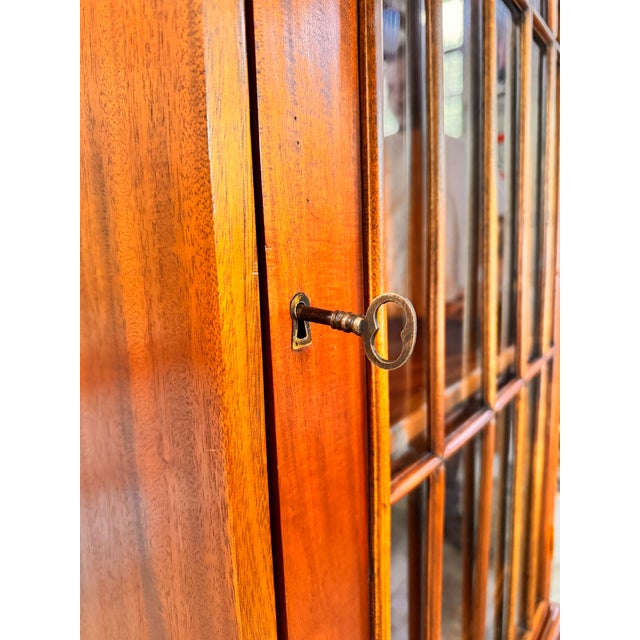 Wood Vintage Mahogany Display Cabinet With Gothic Arch Glazing. For Sale - Image 7 of 7