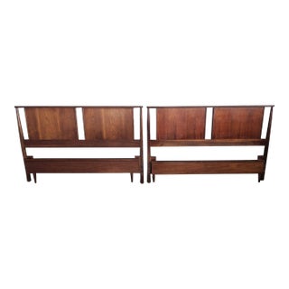 1960s Mid Century Full "Double" Sized Bed Frame- Headboard + Footboard - set of 2 For Sale