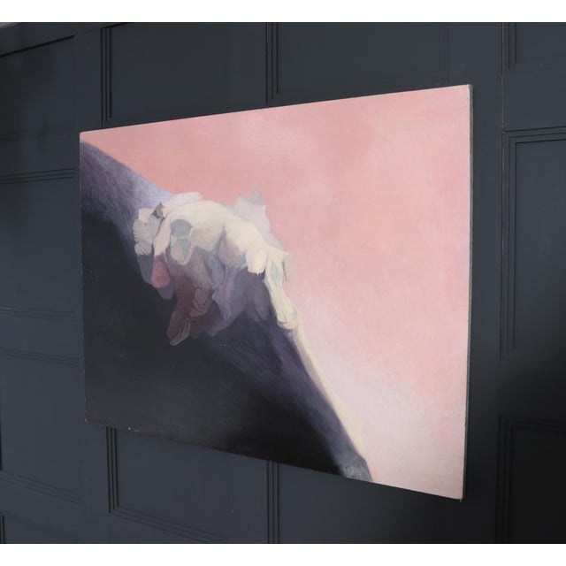 Pink J. Dupain, Abstract Composition, 1960, Oil Painting on Board For Sale - Image 8 of 9