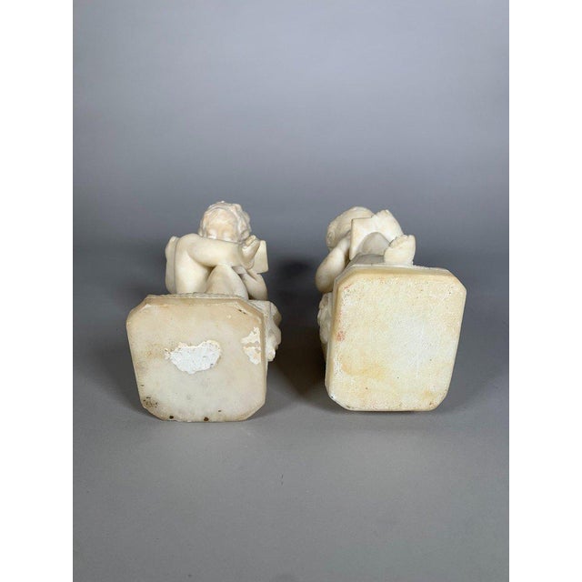 Two 19th Century Marble Sculptures: The Child Scribe and The Reader, After Lemire For Sale - Image 10 of 11