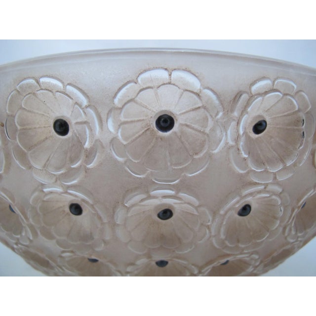René Lalique Rene Lalique France Sepia Nemours Poppy Flower Art Deco Glass 10" Bowl For Sale - Image 4 of 14