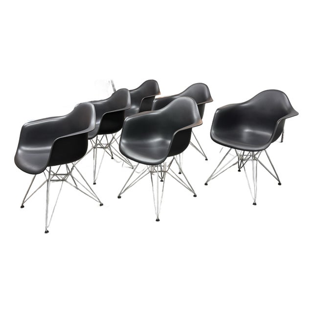 Charles & Ray Eames for Vitra Eames Plastic Dar Armchair, Set of Six For Sale