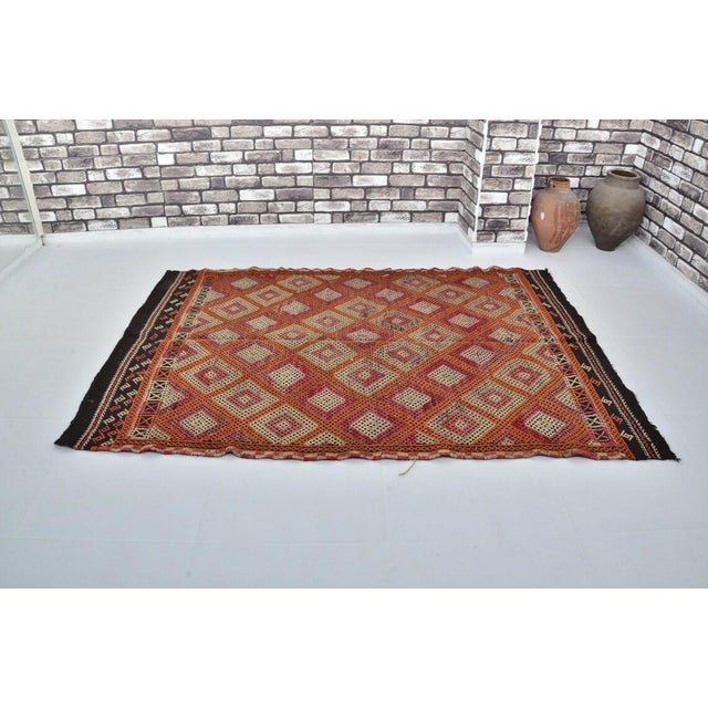 Handmade wool carpet in Turkish Anatolia , Vintage Oushak Rug,Turkish Vintage Anatolian Rug, Handmade wool Rug . One Of...