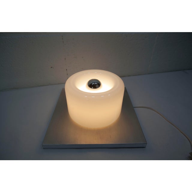 Opaline Glass, Aluminum and Chrome Wall Light from Doria Leuchten, Germany, 1960s For Sale - Image 4 of 18