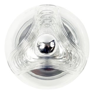 Mid-Century Space Age Glass Wave Flush Mount by Koch & Lowy for Peill & Putzler, Germany, 1970s For Sale