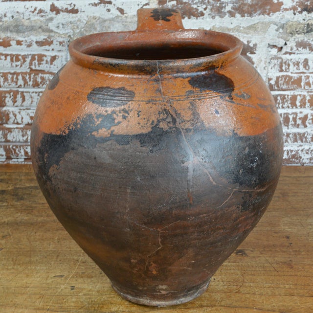 19th Century Italian Orange Glazed Terra Cotta Jar Chairish
