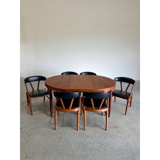 1960s 1960s Set of 6 Kai Kristiansen Style Danish Teak Mid Century Dining Chairs For Sale - Image 5 of 14
