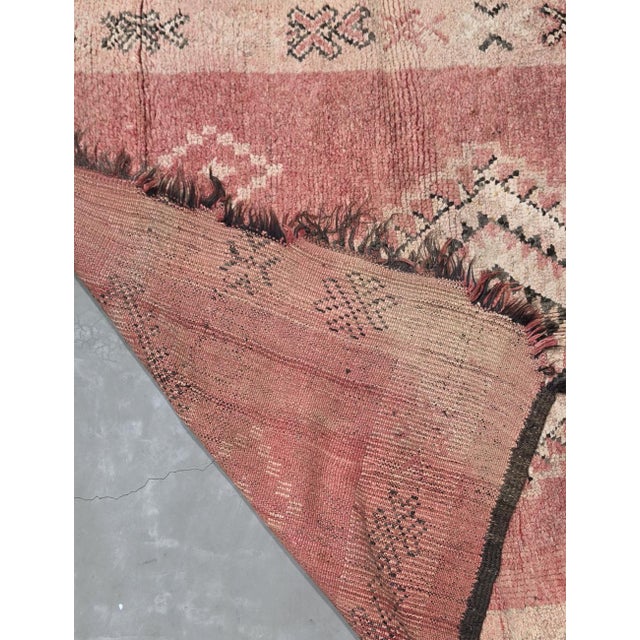 Vintage Rose Pink Moroccan Rug - 12.8 X 5.4 Ft For Sale In Cleveland - Image 6 of 8
