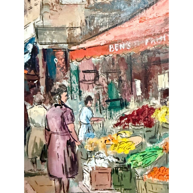 George Schwacha Jr, Modernist Oil Painting George Schwacha Brooklyn Street Scene Fruit Market WPA, c.1940's For Sale - Image 16 of 16