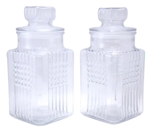 Glass Canister Jars - A Pair