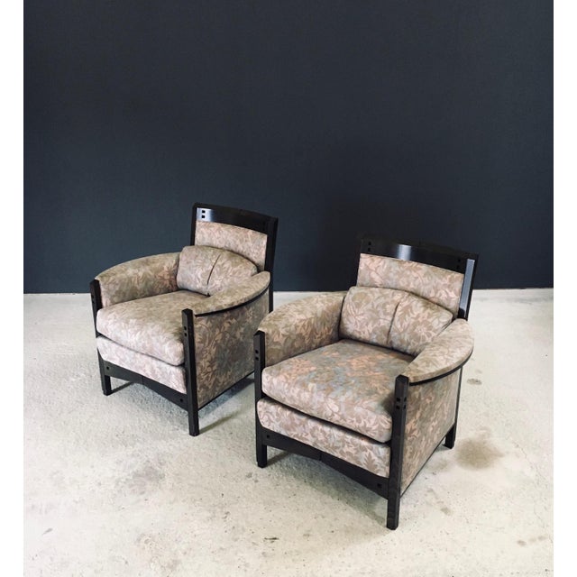 Vintage Postmodern Design "Peggy" model Fauteuil Lounge Arm Chair set of 2 by Umberto Asnago for Giorgetti. Made in Italy,...