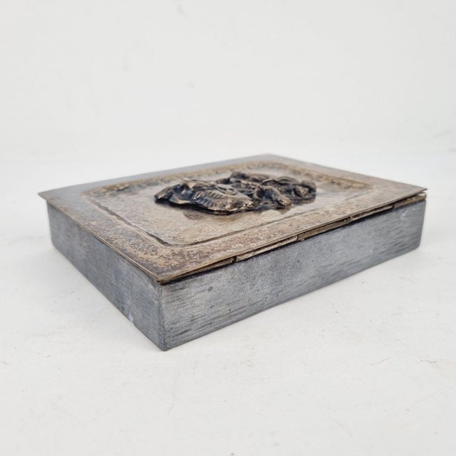 Vintage Silver-Plated Cigarette or Jewelry Box For Sale - Image 6 of 15