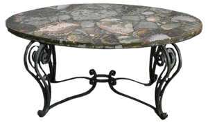 Coffee Table in Marble and Wrought Iron, 1950s