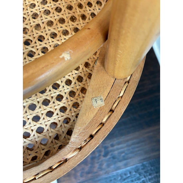 Vintage 1960s Mid-Century Radomsko Thonet Style "Sweetheart" Bentwood Cane Chairs - A Pair For Sale - Image 13 of 17