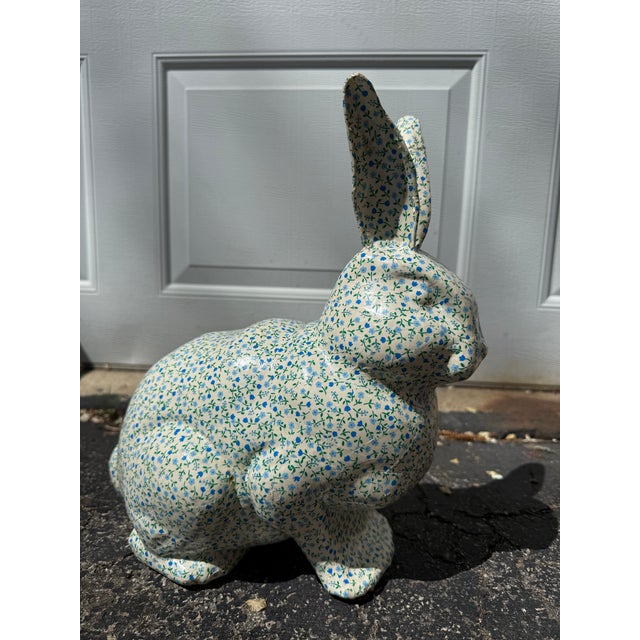 Shabby Chic Chintz Papier-Mâché Rabbit For Sale - Image 3 of 7