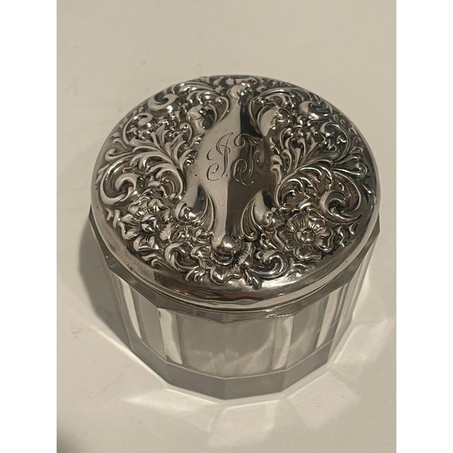 Glass Bottle with Sterling Silver Top, Late 19th Century For Sale - Image 4 of 8